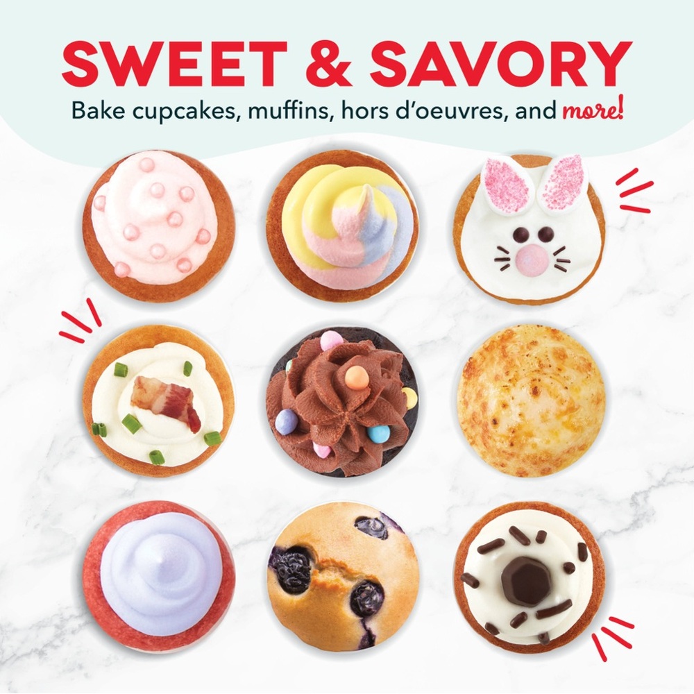 Dash Purple Express Mini Cupcake Muffin Maker New In Box Recipe Guide Included 🧁 - Picture 2 of 5